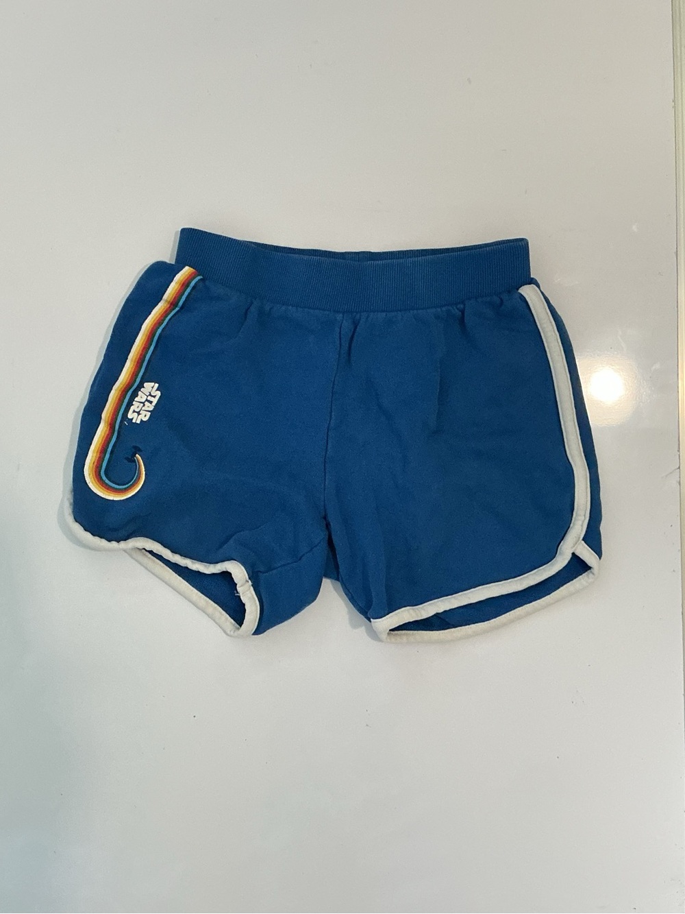 Hanna Andersson Star Wars Blue Retro Rainbow Sweat Shorts